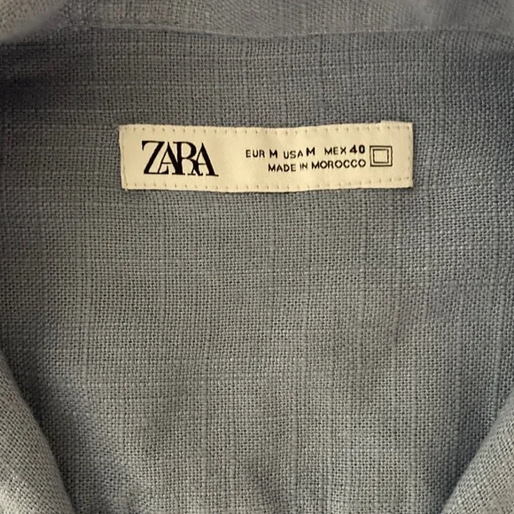 Zara Light Blue Casual Button Down Shirt - Picture 2 of 5